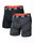 SAXX Boxershorts Multisport Mesh Boxer Brief Fly Logo schwarz/Logo Herren - 2 Stück